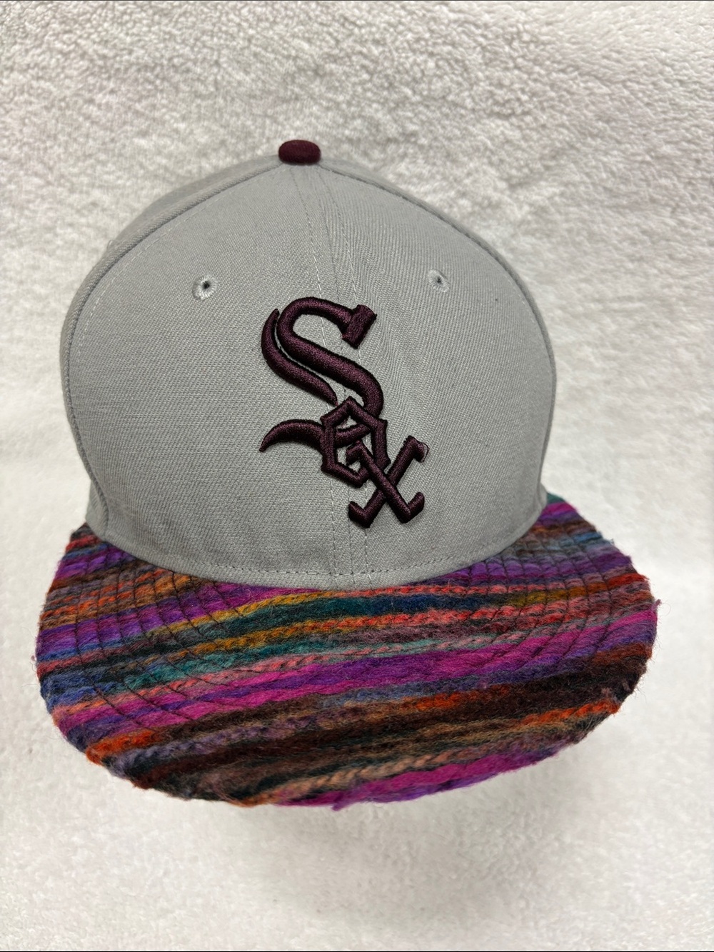 New Era Chicago white Sox Gray Baseball Cap Multicolor Patterned Brim